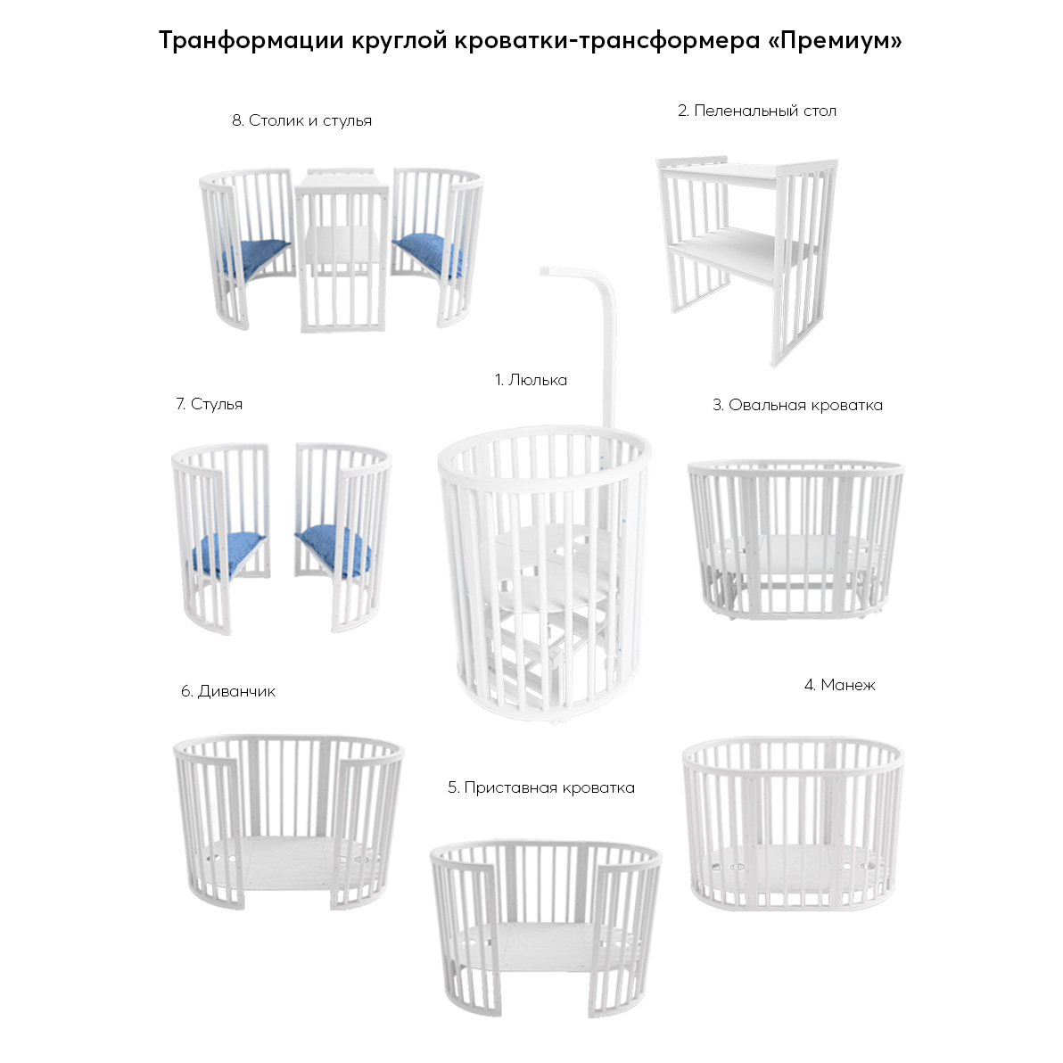 Как собрать круглую. Кроватка трансформер 6в1 схема. Овальная кроватка трансформер 8 в 1 Размеры. Кроватка трансформер 8 в 1 Sofia Elegance. Кроватка круглая трансформер 7в1 инструкция.